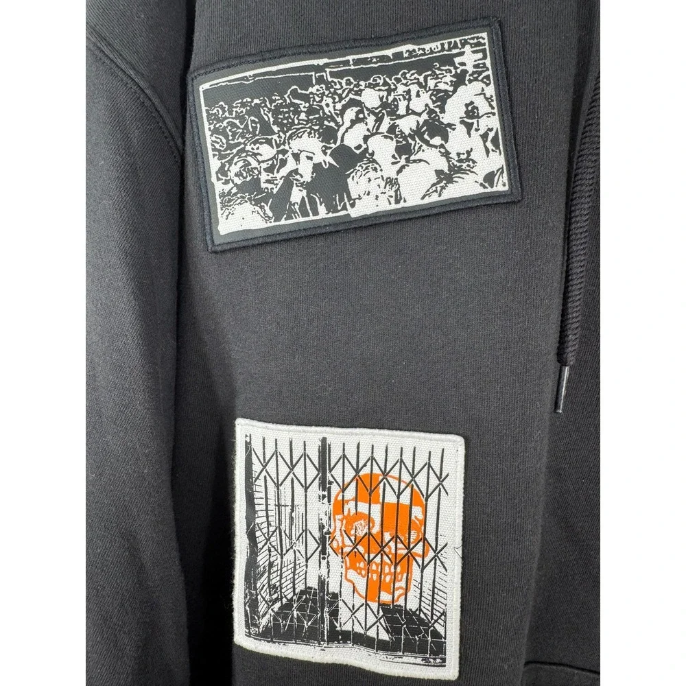 Vans Punk Patch Pullover Hoodie Men's Medium Black Graphic Hooded Sweatshirt
